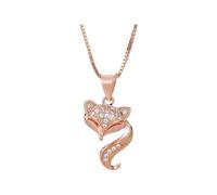 NZVCQVPU Collier de renard pour les femmes et les hommes, Zircon Pendant Fox Pendant Fox Animal Choker Pendant, Fox Girl Initial Collier, Fox Bijoux For Women, Thérie Jewelry