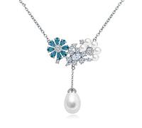 NZVCQVPU Collier drôle, collier pour adolescents filles allongées câble en zircone perl de conception de fleurs de conception de fleurs