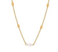 NZVCQVPU Collier en acier, collier avec colliers de perles simples 43 cm