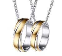 NZVCQVPU Collier en acier, couple Collier de bijoux Anneau de 6 mm