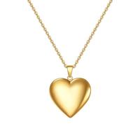 NZVCQVPU Collier en acier inoxydable pour femme - Chaîne Rolo avec pendentif en forme de cœur - Chaîne de 50,8 cm