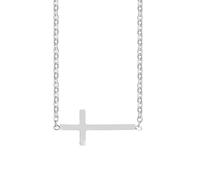 NZVCQVPU Collier en acier inoxydable pour femme, collier pour femme avec pendentif croix latérale avec chaîne de 43,2 cm + 5,1 cm, taille unique, Standard, Standard