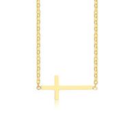 NZVCQVPU Collier en acier inoxydable pour femme, collier pour femme avec pendentif croix latérale avec chaîne de 43,2 cm + 5,1 cm, taille unique, Standard, Standard