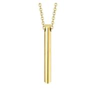 NZVCQVPU Collier en acier inoxydable pour femme, pendentif barre verticale tendance avec chaîne de 61 cm