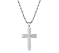 NZVCQVPU Collier en acier pour femmes, / Noir/Colliers pour la forme transversale avec des colliers de zircone cubique 60 cm