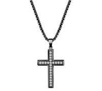 NZVCQVPU Collier en acier pour femmes, / Noir/Colliers pour la forme transversale avec des colliers de zircone cubique 60 cm