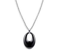NZVCQVPU Collier en céramique pendentif, colliers de couple pour lui et elle avec pendentif ovale de 18,5 pouces chaîne
