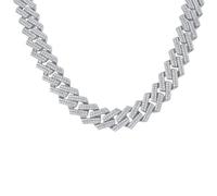NZVCQVPU Collier en moissanite plaqué 18 carats de 45 à 60 cm pour homme Chaîne de diamant cultivée en laboratoire Chaîne de moissanite pour garçons Chaîne cubaine pour homme, taille unique, Standard