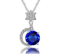 NZVCQVPU Collier jaune 18K 1,35 cm en forme ronde tanzanite avec un collier pendentif diamant de 0,12 cot