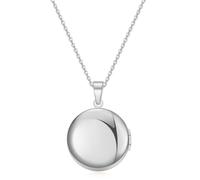 NZVCQVPU Collier médaillon plaqué en acier inoxydable pour femme avec pendentif rond 54,6 cm