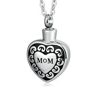 NZVCQVPU Collier médaillon pour cendres de maman - Collier urne pour femme - En acier inoxydable - Pendentif vintage en forme de cœur, taille unique, Standard, Standard