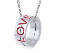 NZVCQVPU Collier personnalisé pour homme, ensemble de colliers assortis pour couple en acier inoxydable avec anneau puzzle amour avec émail, taille unique, Standard, Standard