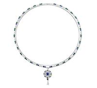 NZVCQVPU Collier pour adolescents, colliers pour femmes forme ronde zircone fleur pendante longue chaîne conception promesse collier 890 mm