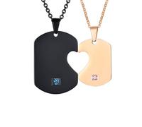 NZVCQVPU Collier pour couple en acier inoxydable avec pendentif puzzle en forme de cœur avec chaîne de 50,8 cm, taille unique, Standard, Standard