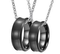 NZVCQVPU Collier pour homme en acier inoxydable brossé noir 8 mm, taille unique, Standard, Standard