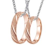 NZVCQVPU Collier pour homme personnalisable en acier inoxydable avec bague rose mate de 4 mm, taille unique, Standard, Standard
