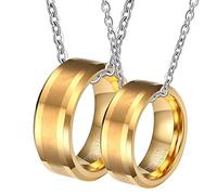 NZVCQVPU Collier pour les hommes personnaliser, couples colliers pour lui et son plateau en carbure de tungstène 8 mm Ban à anneau biseauté