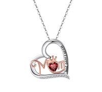 NZVCQVPU Collier, pour maman 925 maman je t'aime zirconi la couronne de pierre naturelle 4 mm bijoux