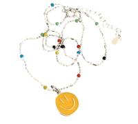 NZVCQVPU Collier preppy pour les femmes et les filles, punk vintage coloré collier de la chaîne de la clavicule de face colorée