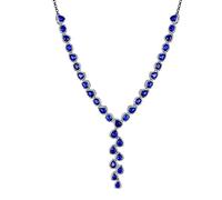 NZVCQVPU Collier saphir, forme de poire bleue gouttes d'eau blanche et forme ronde 10.6ct saphir saphir