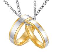NZVCQVPU Collier Set Acier, Colliers d'anneau assortiment pour les couples Ring 4 mm 6 mm Colliers