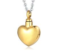 NZVCQVPU Collier souvenir pour cendres en acier inoxydable, médaillon pour cendres pour femme avec pendentif en forme de cœur, taille unique, Standard, Standard