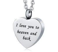 NZVCQVPU Collier Urn commémoratif pour femmes, colliers de souvenir pour cendres en acier inoxydable Silver Heart Pendant