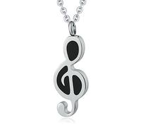 NZVCQVPU Collier urne funéraire pour homme et femme, pendentif note de musique en acier inoxydable, taille unique, Standard, Standard