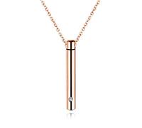 NZVCQVPU Collier urne souvenir pour cendres humaines, colliers de crémation pour homme en acier inoxydable avec pendentif cylindrique avec zircone, taille unique, Standard, Standard
