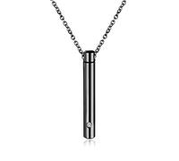 NZVCQVPU Collier urne souvenir pour cendres humaines, colliers de crémation pour homme en acier inoxydable avec pendentif cylindrique avec zircone, taille unique, Standard, Standard