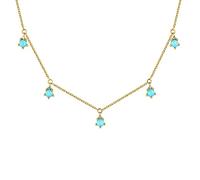 NZVCQVPU Colliers 925 Collier Turquoise Zircon Pendant Collier de chaîne à longue chaîne Bijoux de fête de mode