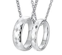 NZVCQVPU Colliers à anneaux pour couples, pour les couples personnaliser les colliers personnalisés en tungstène 4 mm 6 mm pour le petit ami