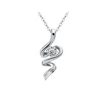 NZVCQVPU Colliers blancs 14K pour femmes Mariage Round Forme Round Collier Pendant Moisanite Blanc pour maman