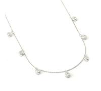 NZVCQVPU Colliers blancs 9kt pour femmes, ronds avec des chaînes de collier Moisanite Femmes