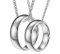 NZVCQVPU Colliers d'anneau pour couples, colliers de couple pour lui et son tungstène personnalise l'anneau polie 8 mm pour sa petite amie