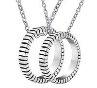 NZVCQVPU Colliers d'anneau pour couples, couple pour petit ami et petite amie Colliers personnalisés Ring Ring 3,8 mm pour mari