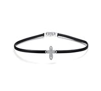 NZVCQVPU Colliers de bijoux, chaînes pour colliers rond de forme ronde zircone de conception de fourche promesse Collier 350 mm pour les femmes