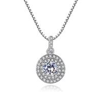 NZVCQVPU Colliers esthétique, collier pendant Boîte délicate forme ronde zircone rond