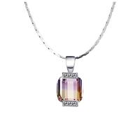 NZVCQVPU Colliers pour femmes Girls Collier en cristal naturel Diopside Clover Pendant S925 Collier de collier pendentif en diopside incrusté