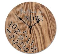 NZVCQVPU Country Wood Barn Board Wooden Wall Clock The Time is Now Wall Clocks Battery Operated 12 inch Retirement Wall Clock Silent Decor for Living Room Bedroom Office