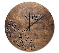 NZVCQVPU Country Wood Barn Board Wooden Wall Clock The Time is Now Wall Clocks Battery Operated 12 inch Retirement Wall Clock Silent Decor for Living Room Bedroom Office