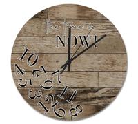 NZVCQVPU Country Wood Barn Board Wooden Wall Clock The Time is Now Wall Clocks Battery Operated 12 inch Retirement Wall Clock Silent Decor for Living Room Bedroom Office