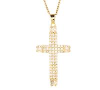 NZVCQVPU Crucifix pour les femmes, tour de cou géométrique classique zircon, avec Jésus