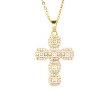 NZVCQVPU Crucifix pour les femmes, tour de cou géométrique classique zircon, avec Jésus