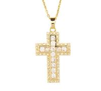 NZVCQVPU Crucifix pour les femmes, tour de cou géométrique classique zircon, avec Jésus