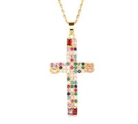 NZVCQVPU Crucifix pour les femmes, tour de cou géométrique classique zircon, avec Jésus