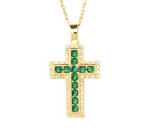 NZVCQVPU Crucifix pour les femmes, tour de cou géométrique classique zircon, avec Jésus