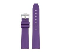 NZVCQVPU Curved End 20mm Nature Fluorine Rubber Watchband Replace For Strap New Green Submariner Explorer 2 Role WatchBands