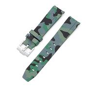 NZVCQVPU Curved End 20mm Nature Fluorine Rubber Watchband Replace For Strap New Green Submariner Explorer 2 Role WatchBands