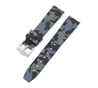 NZVCQVPU Curved End 20mm Nature Fluorine Rubber Watchband Replace For Strap New Green Submariner Explorer 2 Role WatchBands